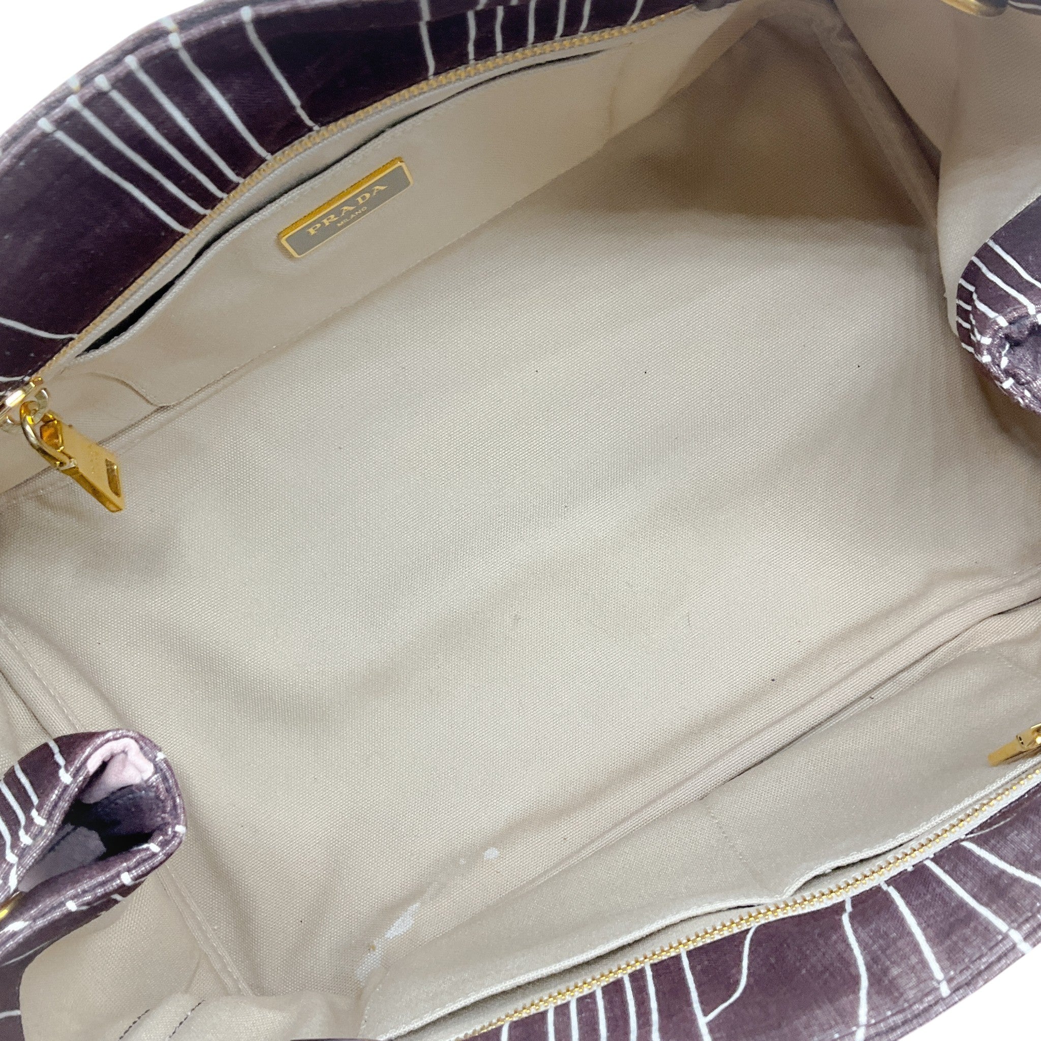 Prada Brown / Pink Canvas Tessuto Stampata Tote Bag