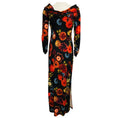 Load image into Gallery viewer, Cara Cara Black Multi Floral Printed Long Sleeved Stretch Jersey Maxi Dress
