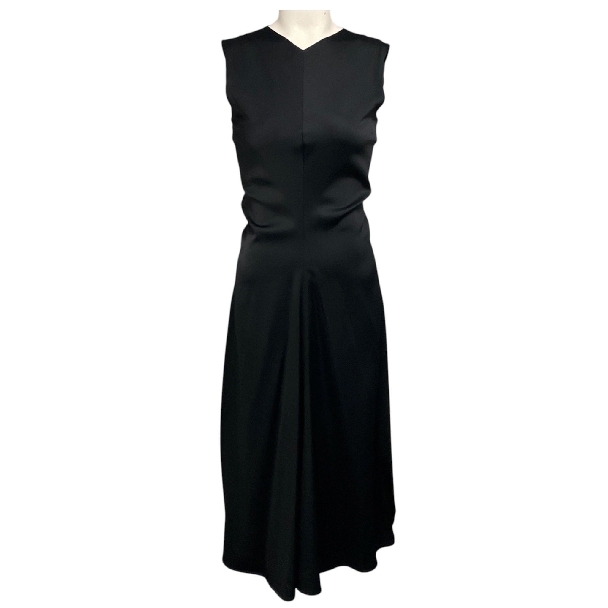 Proenza Schouler Black Ella Satin Midi Dress
