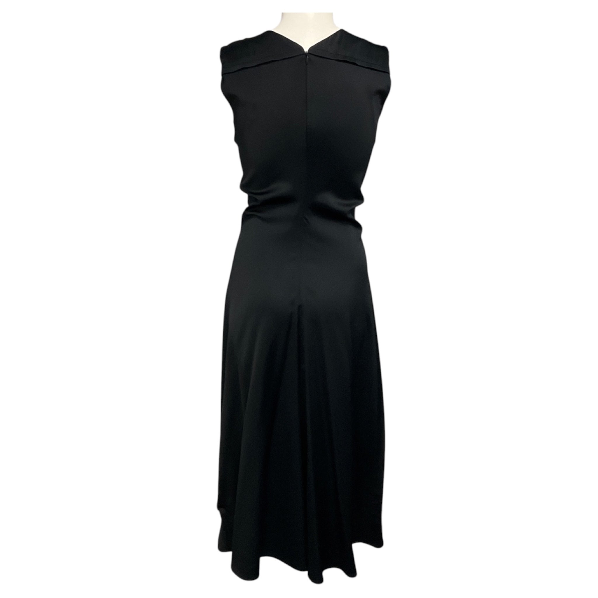 Proenza Schouler Black Ella Satin Midi Dress