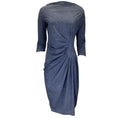 Load image into Gallery viewer, Chiara Boni Blue Multi Francesca Print Ruched Nylon Dress
