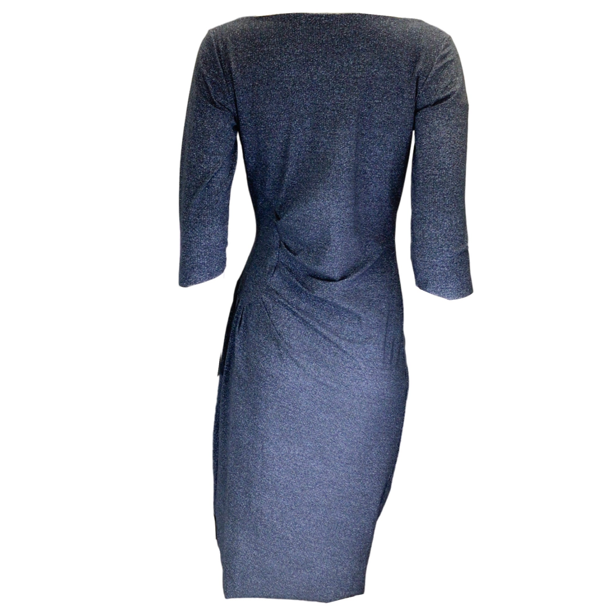Chiara Boni Blue Multi Francesca Print Ruched Nylon Dress