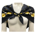 Load image into Gallery viewer, Bvlgari Black / Yellow Square Silk Twill Scarf
