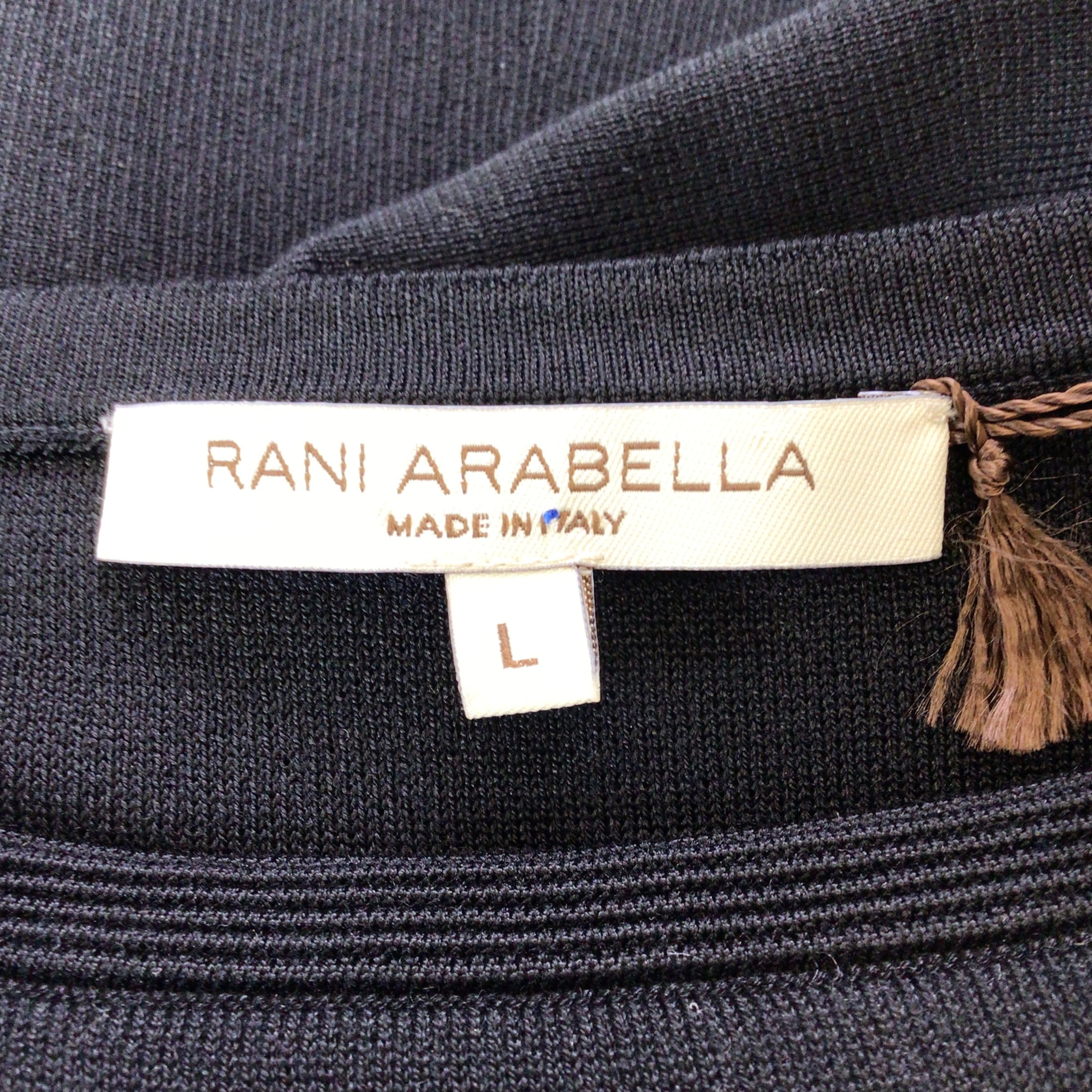 Rani Arabella Black Pointelle Long Sleeved Silk Knit Dress