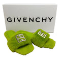 Load image into Gallery viewer, Givenchy Citrus Green Lambswool Slide Sandals
