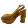 Load image into Gallery viewer, Christian Louboutin Nude Leather and Cork Platform Peep Toe Sandals
