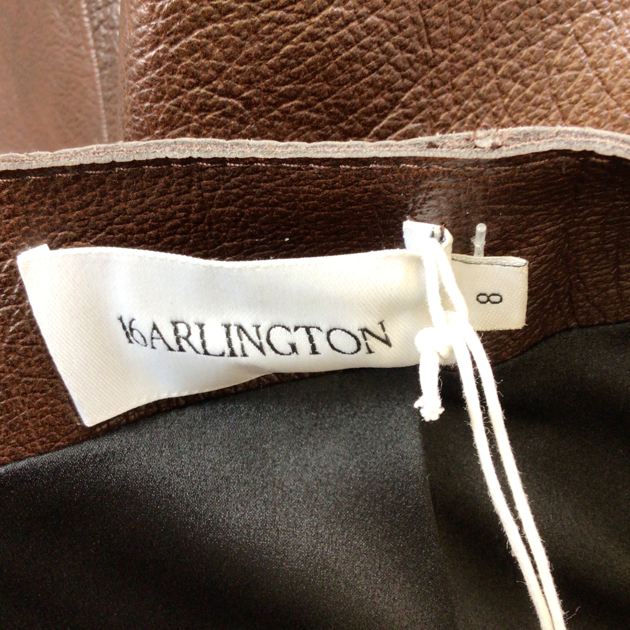 16ARLINGTON Brown Haile Leather Mini Skirt