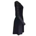 Load image into Gallery viewer, Rani Arabella Black Pointelle Long Sleeved Silk Knit Dress
