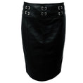 Load image into Gallery viewer, Jil Sander Black / Silver Embellished Detail Leather Skirt

