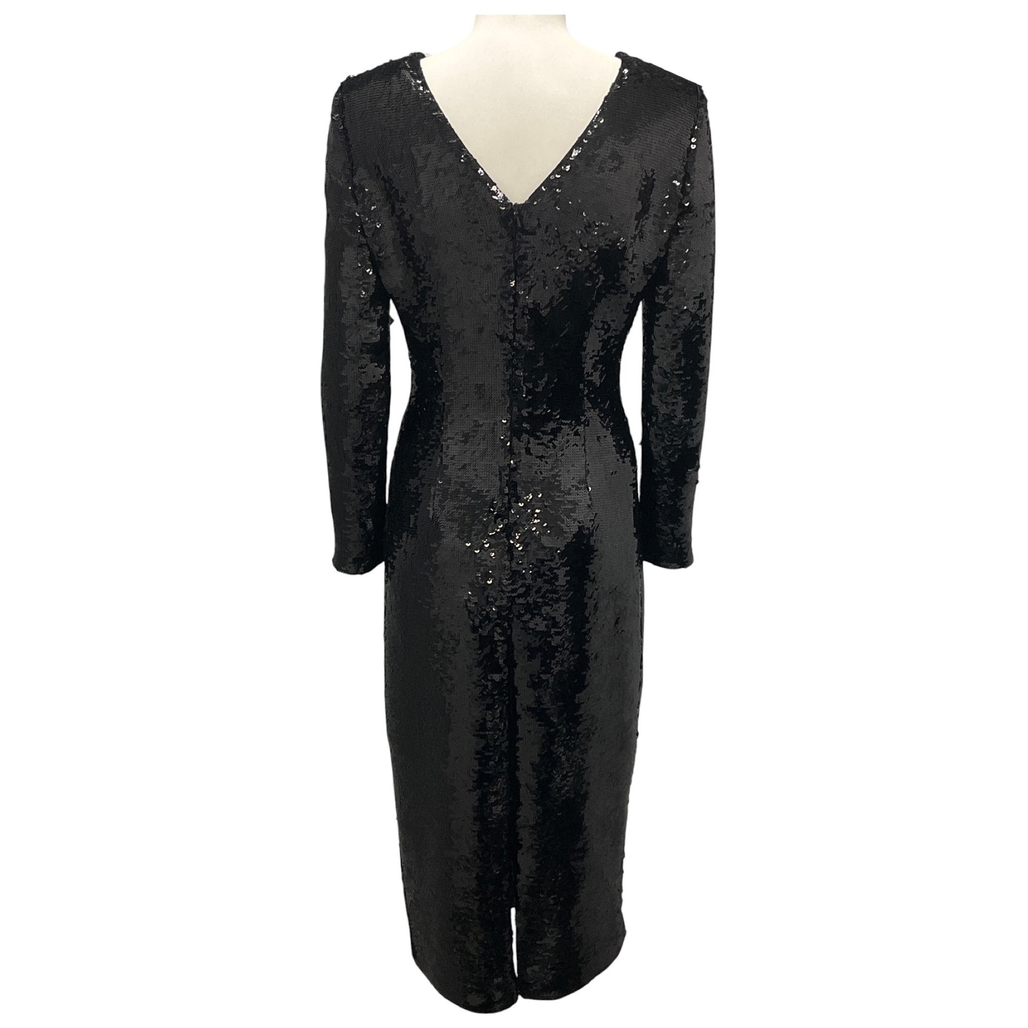 Max Mara Studio Black Sequined Midi Cocktail Dress