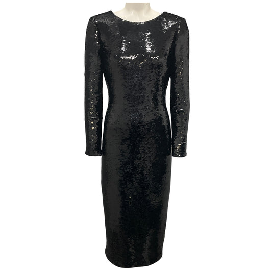 Max Mara Studio Black Sequined Midi Cocktail Dress