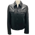 Load image into Gallery viewer, SPRWMN Black Full Zip Leather Biker Jacket
