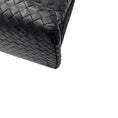 Load image into Gallery viewer, Bottega Veneta Black Intrecciato Woven Leather Double Top Handle Handbag with Shoulder Strap
