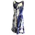 Load image into Gallery viewer, Oscar de la Renta Blue / White Printed Sleeveless Silk Dress
