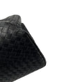 Load image into Gallery viewer, Bottega Veneta Black Intrecciato Woven Leather Double Top Handle Handbag with Shoulder Strap
