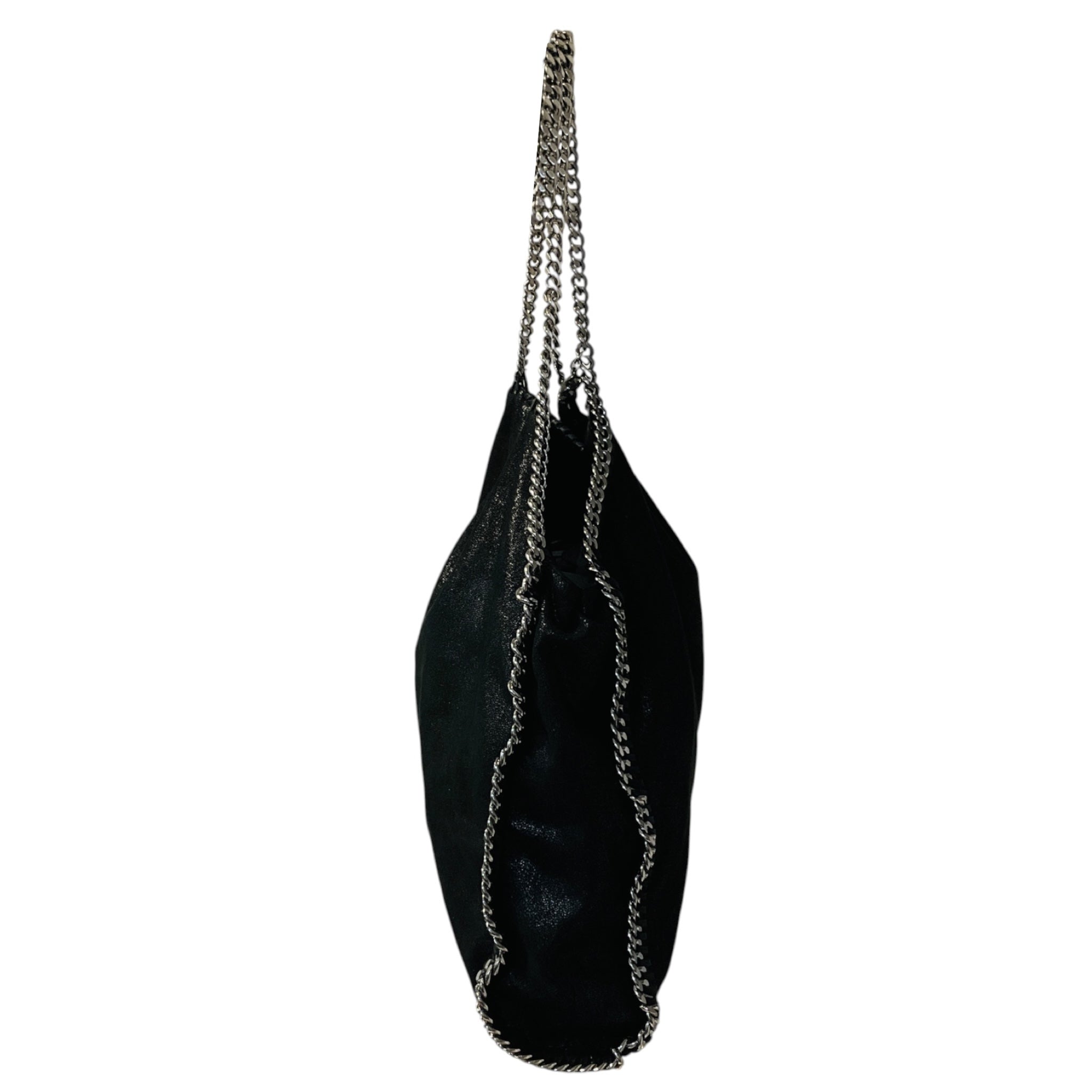 Stella McCartney Black Falabella Faux Leather Shaggy Deer Tote Bag