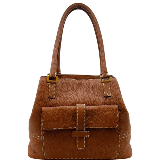 Loro Piana Brown Fjord Leather Globe Bag
