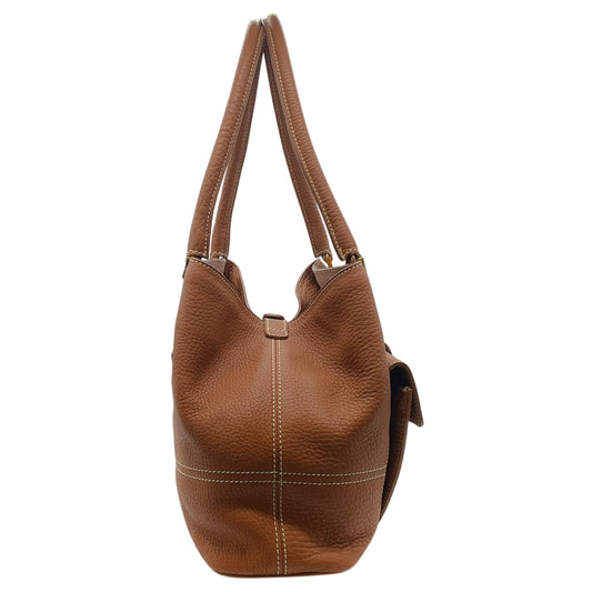 Loro Piana Brown Fjord Leather Globe Bag
