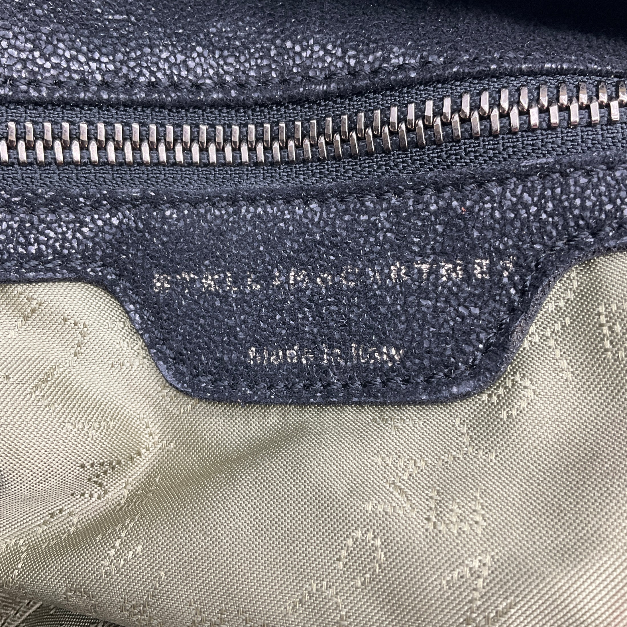 Stella McCartney Black Falabella Faux Leather Shaggy Deer Tote Bag