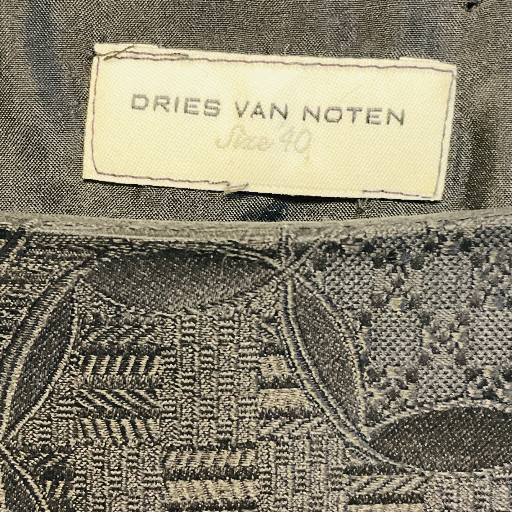 Dries Van Noten Black Sleeveless Jacquard Midi Dress