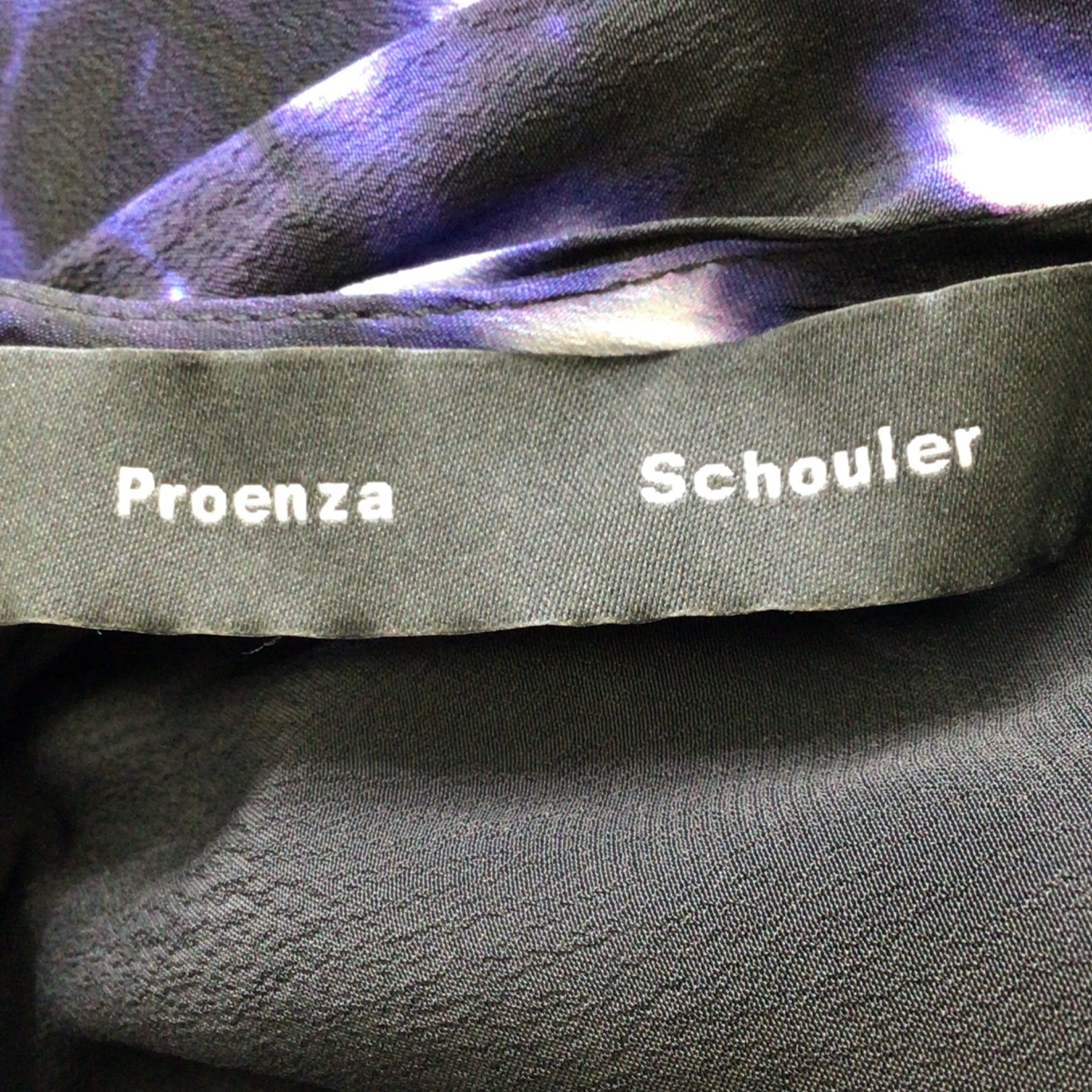 Proenza Schouler Navy Blue / Purple Draped Tie Dye Print Midi Dress