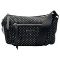 Load image into Gallery viewer, Prada Black Re-Nylon Studded Crossbody Bag

