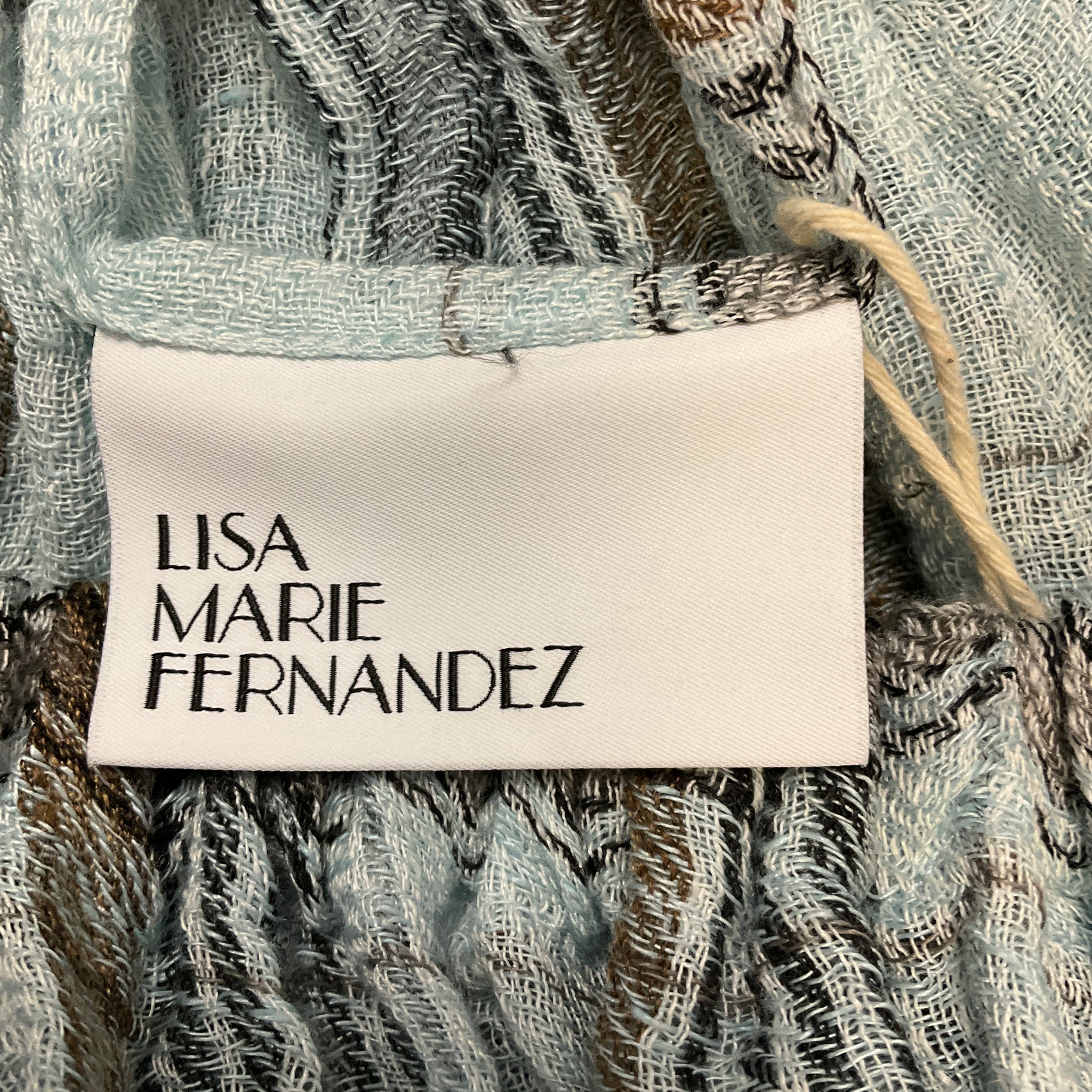 Lisa Marie Fernandez Light Blue / Brown Plaid Maxi Skirt with Belt