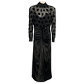 Load image into Gallery viewer, Paul Smith Black Dot Patterned Silk Chiffon and Velvet Dress
