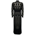 Load image into Gallery viewer, Paul Smith Black Dot Patterned Silk Chiffon and Velvet Dress
