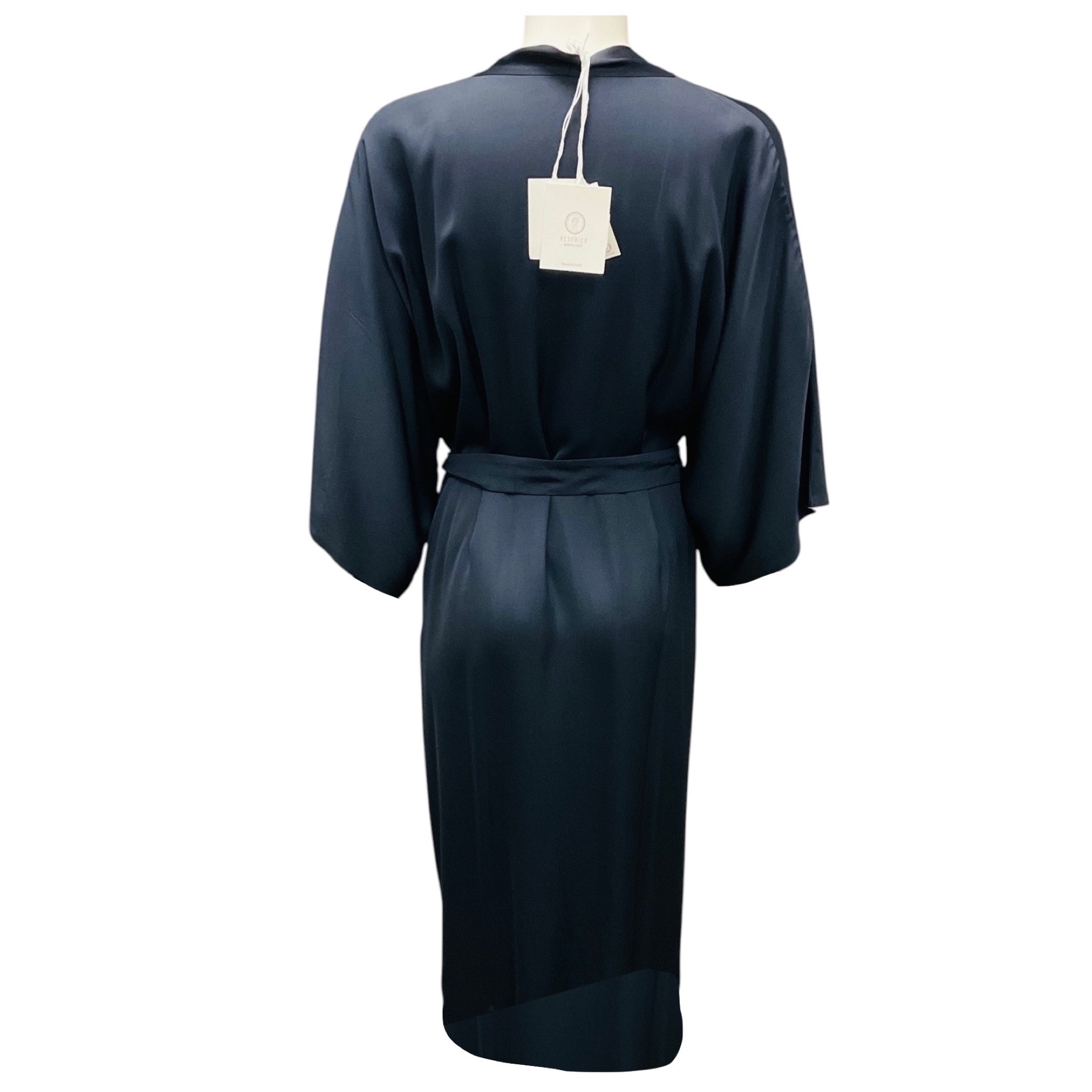 Peserico Dark Blue Belted Robe Coat