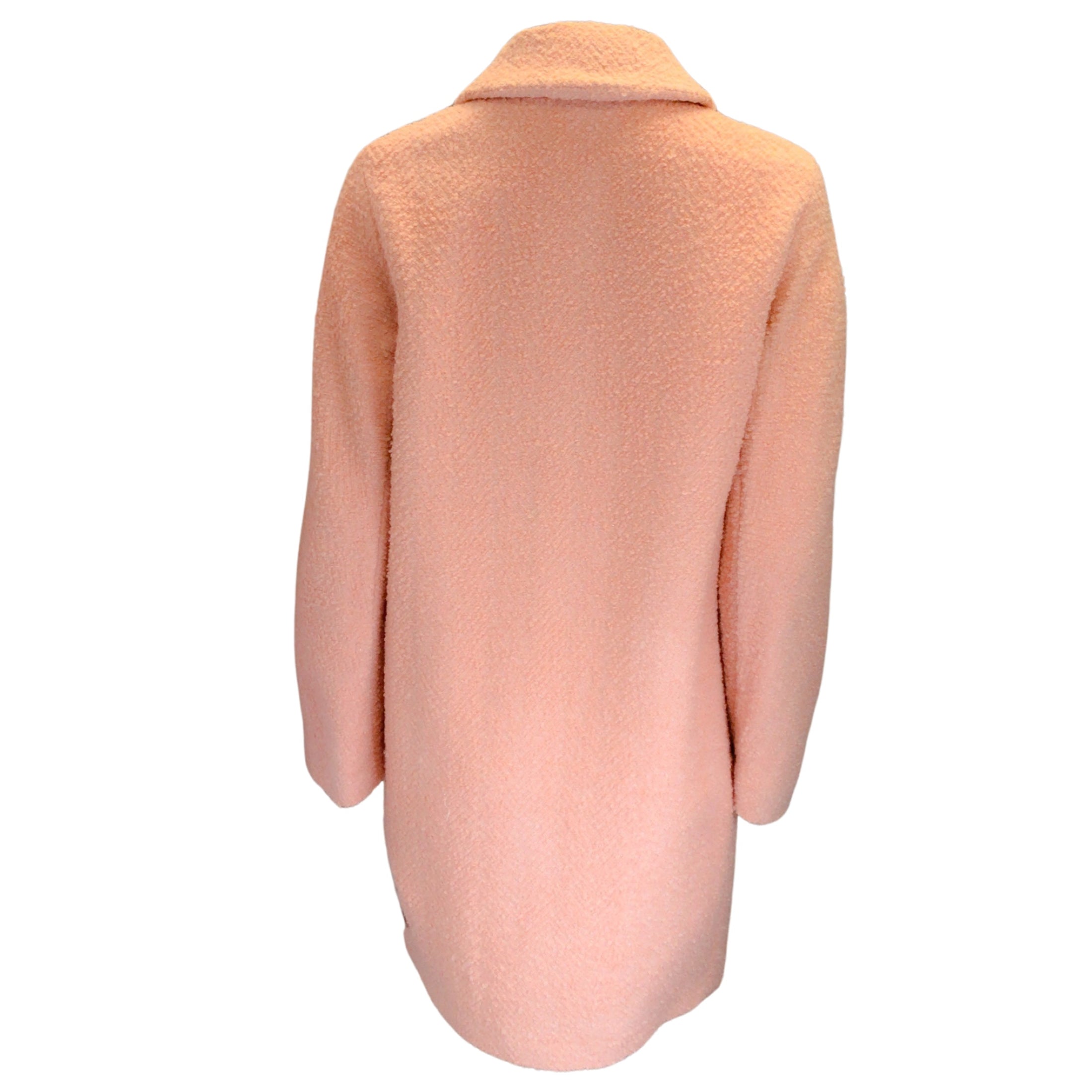 Peserico Pink Shimmer Detail Chevron Knit Coat