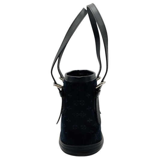Louis Vuitton Black Mono Canvas Mini Logo Bucket Bag