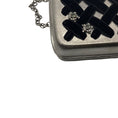 Load image into Gallery viewer, Chanel Silver / Black Pre-Fall 2015 Metiers d'Art Paris-Salzburg Velvet Trimmed Metal Clutch
