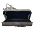 Load image into Gallery viewer, Chanel Silver / Black Pre-Fall 2015 Metiers d'Art Paris-Salzburg Velvet Trimmed Metal Clutch
