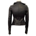 Load image into Gallery viewer, Gareth Pugh Black Leather Wrap Jacket with Lamb Collar
