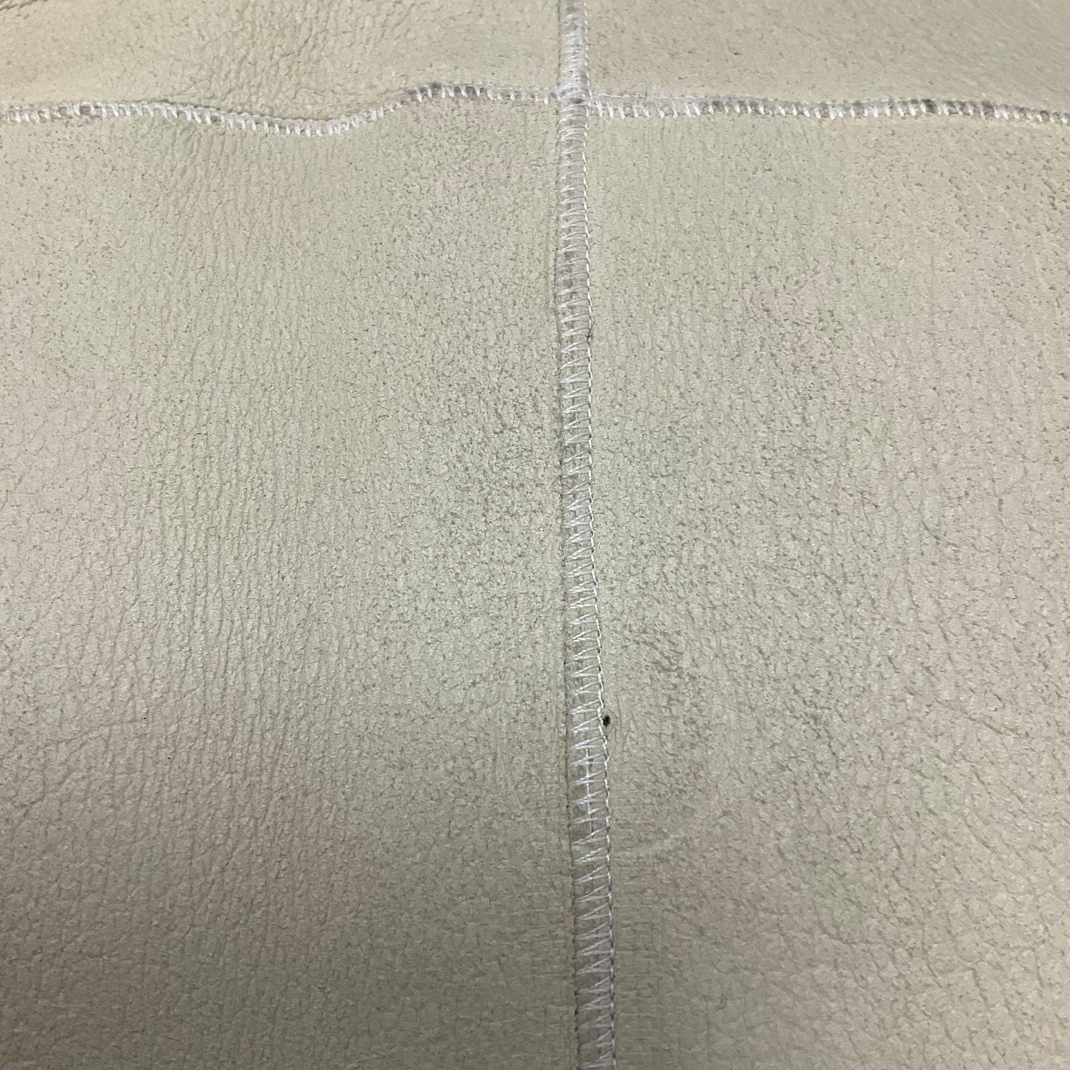 Max Mara Sfilata Ivory / Black Mid Length Lamb Shearling and Lambskin Leather Coat