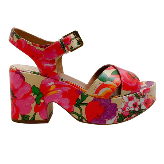 Laurence Dacade Beige / Multi Floral Nadine Platform Sandals