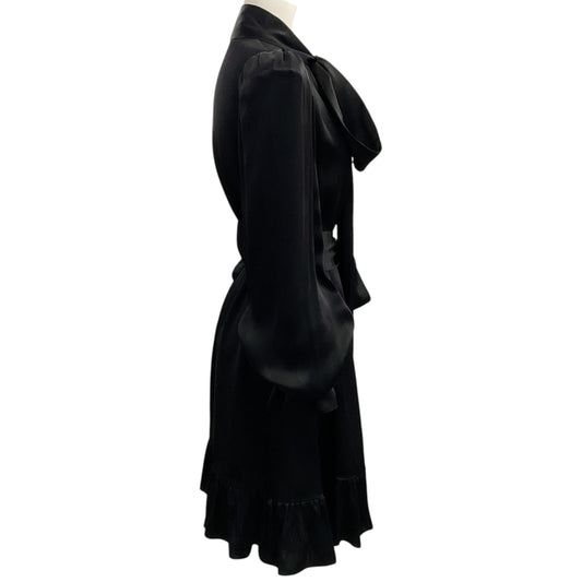The Vampire's Wife Black Dotted Dress with Tie Belt