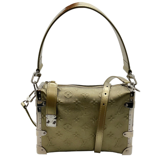 Louis Vuitton Light Gold Metallic Calfskin Side Trunk Handbag
