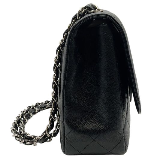 Chanel Black Quilted Caviar Jumbo Single Flap Bag