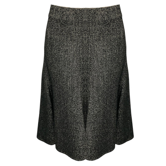 Celine Black / White Wool Tweed Flared Skirt