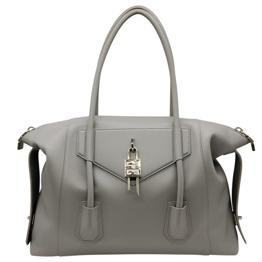 Givenchy Grey Leather Medium Antigona Soft Lock Bag
