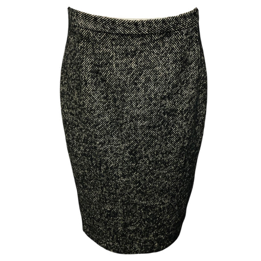 Dolce & Gabbana Black / Ivory Tweed Pencil Skirt