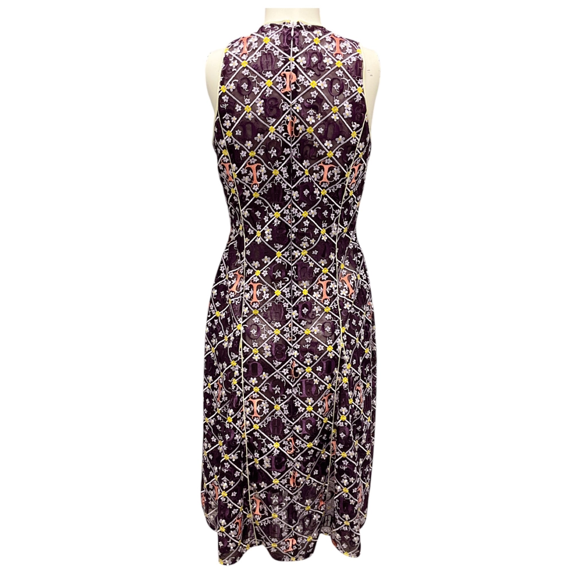 Mary Katrantzou Iris Multi Grid Lace Dress