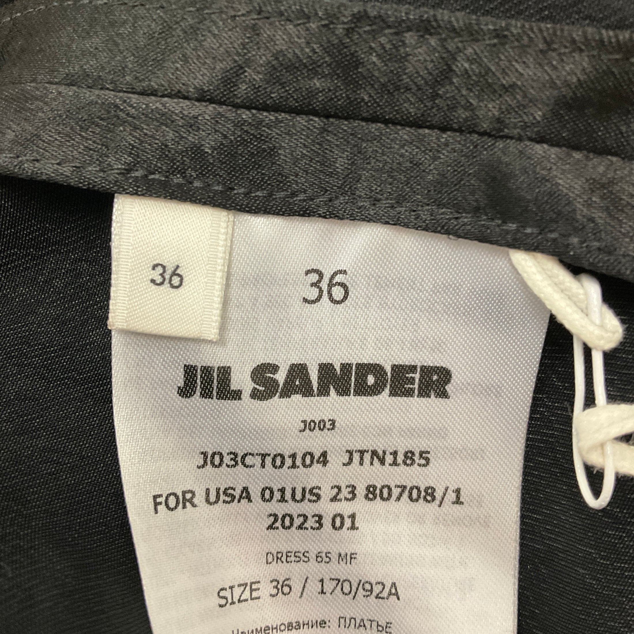Jil Sander Black 2023 Sleeveless Satin Cocktail Dress