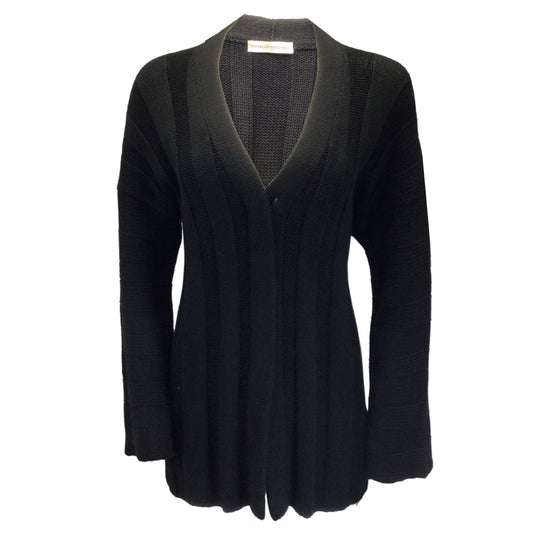 Brunello Cucinelli Black Cotton and Linen Knit Cardigan Sweater