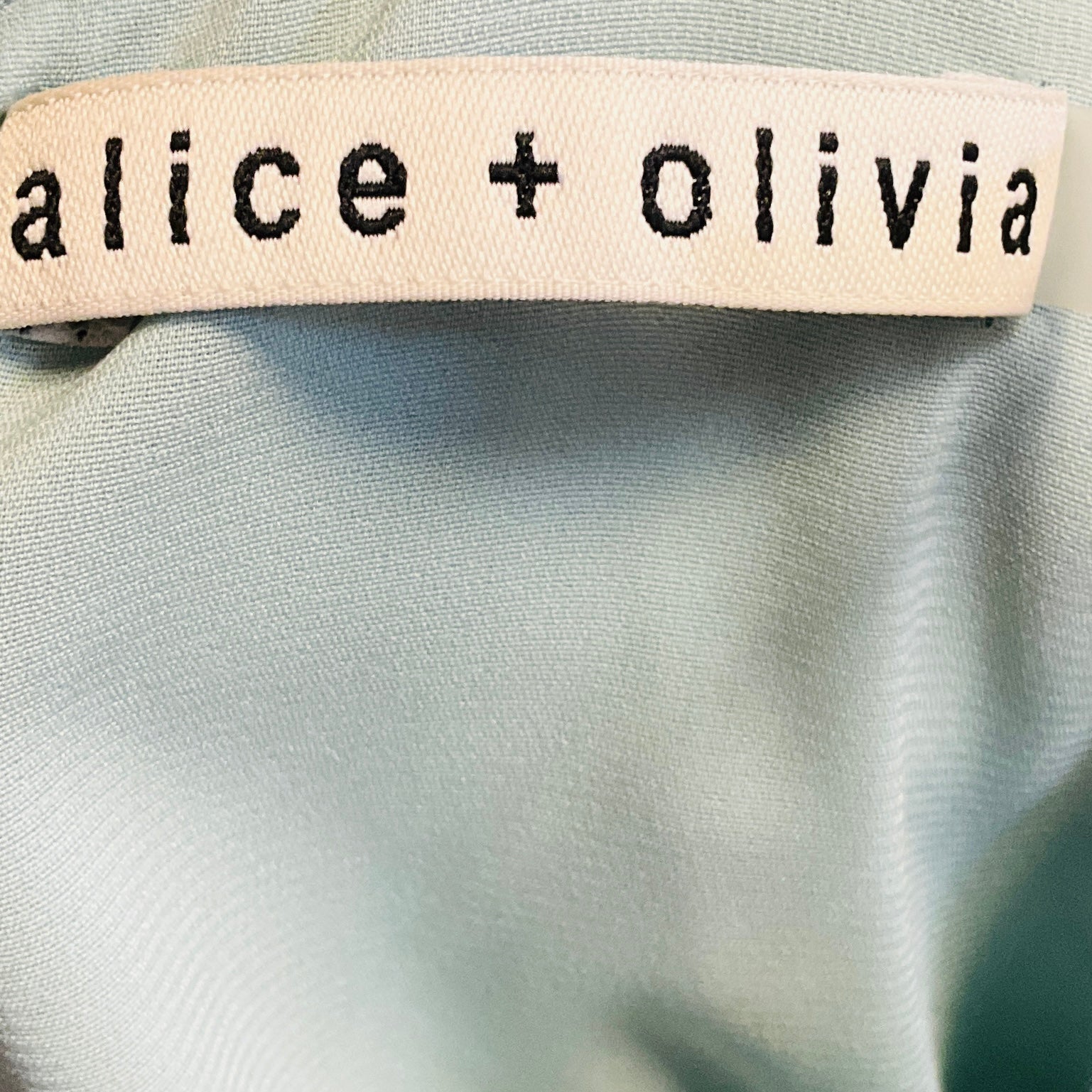 Alice + Olivia Light Blue Floral Print Mable Faux Wrap Midi Dress