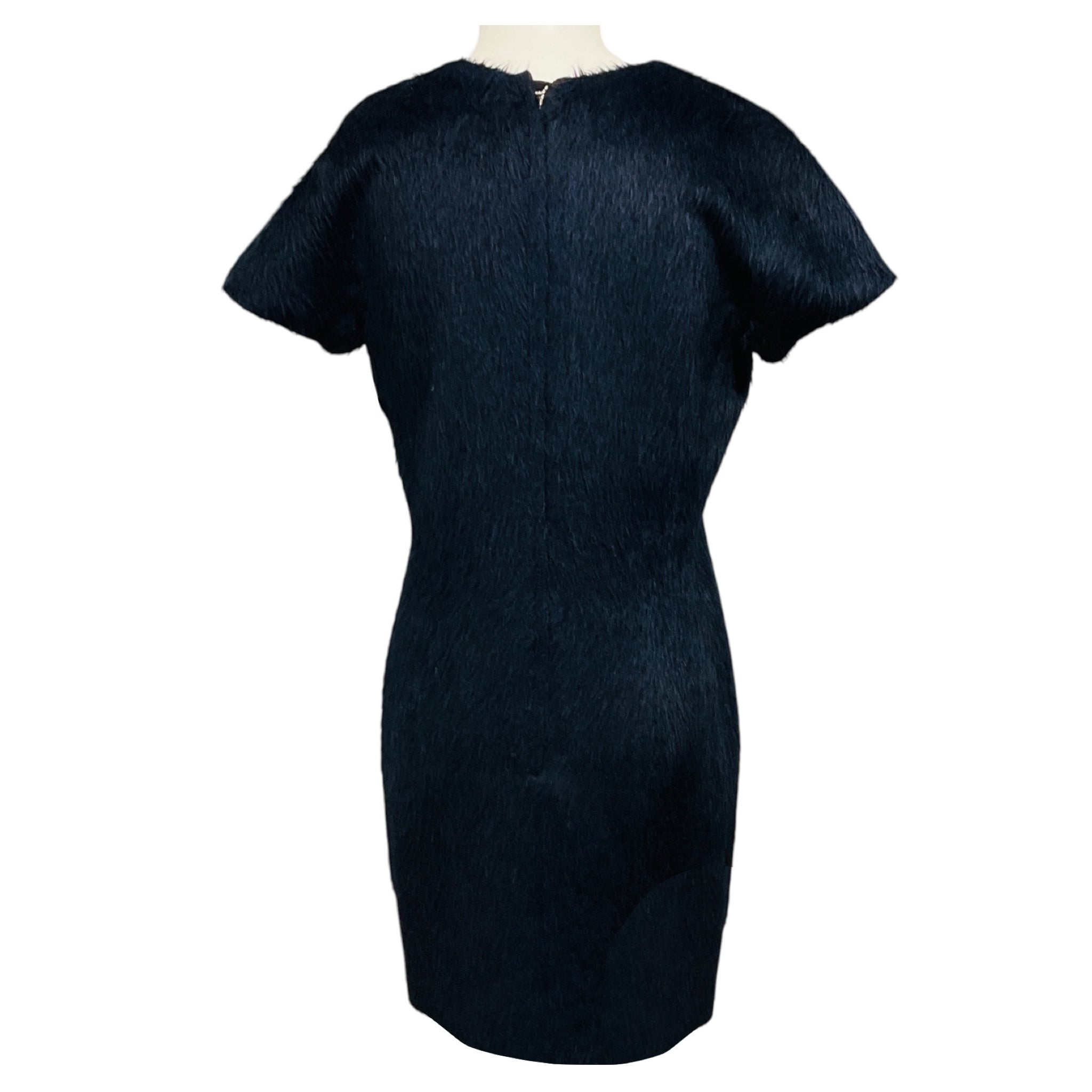 Marc Jacobs Navy Blue Hairy Wool Mini Dress