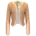 Load image into Gallery viewer, Galvan London Peach / Ivory Fringed Detail Open Front Silk Top
