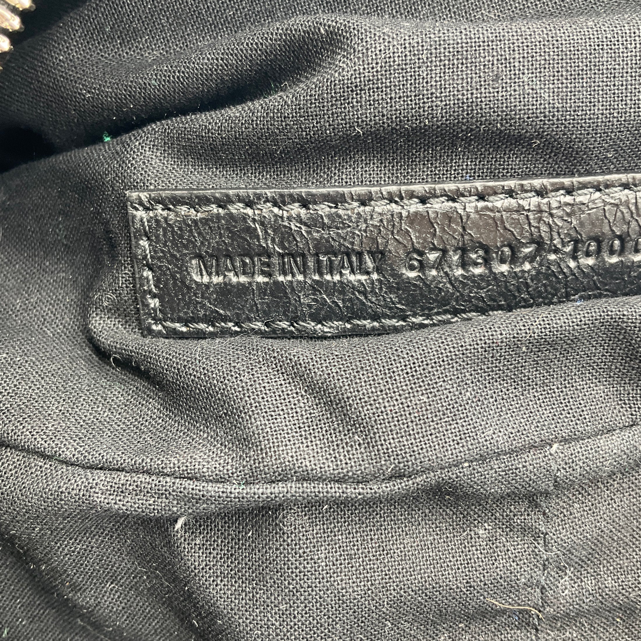 Balenciaga Black Le Cagole Small Shoulder Bag in Arena Lambskin with Aged Silver Hardware